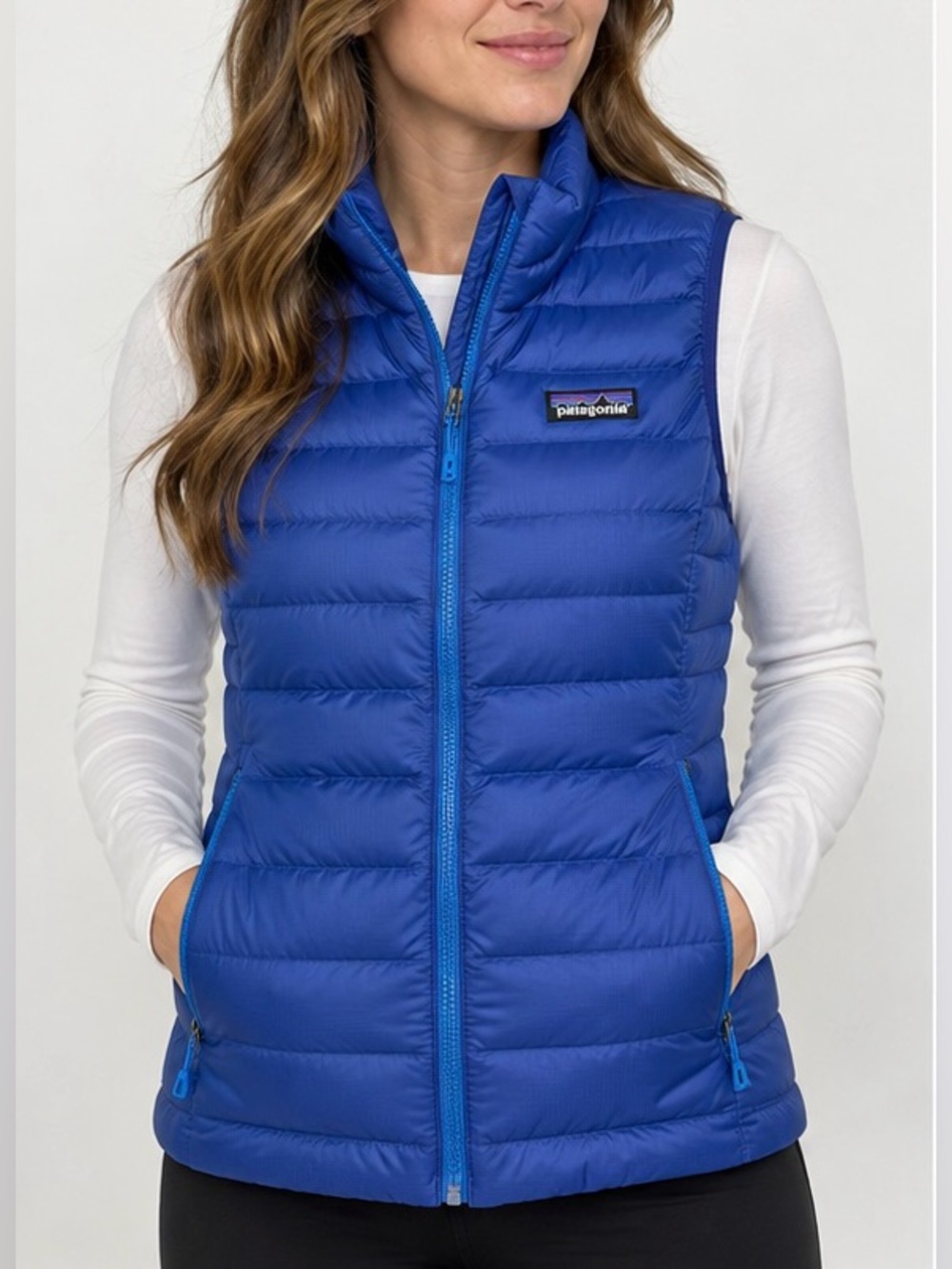 Patagonia Women’s Blue Down Puffer Vest – Size Small